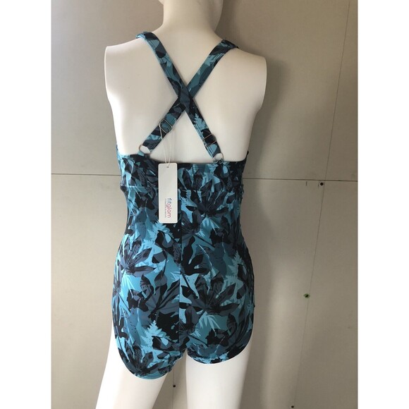 womens swimsuits One Piece Fitglam Medium Blue Nwt - Picture 2 of 4